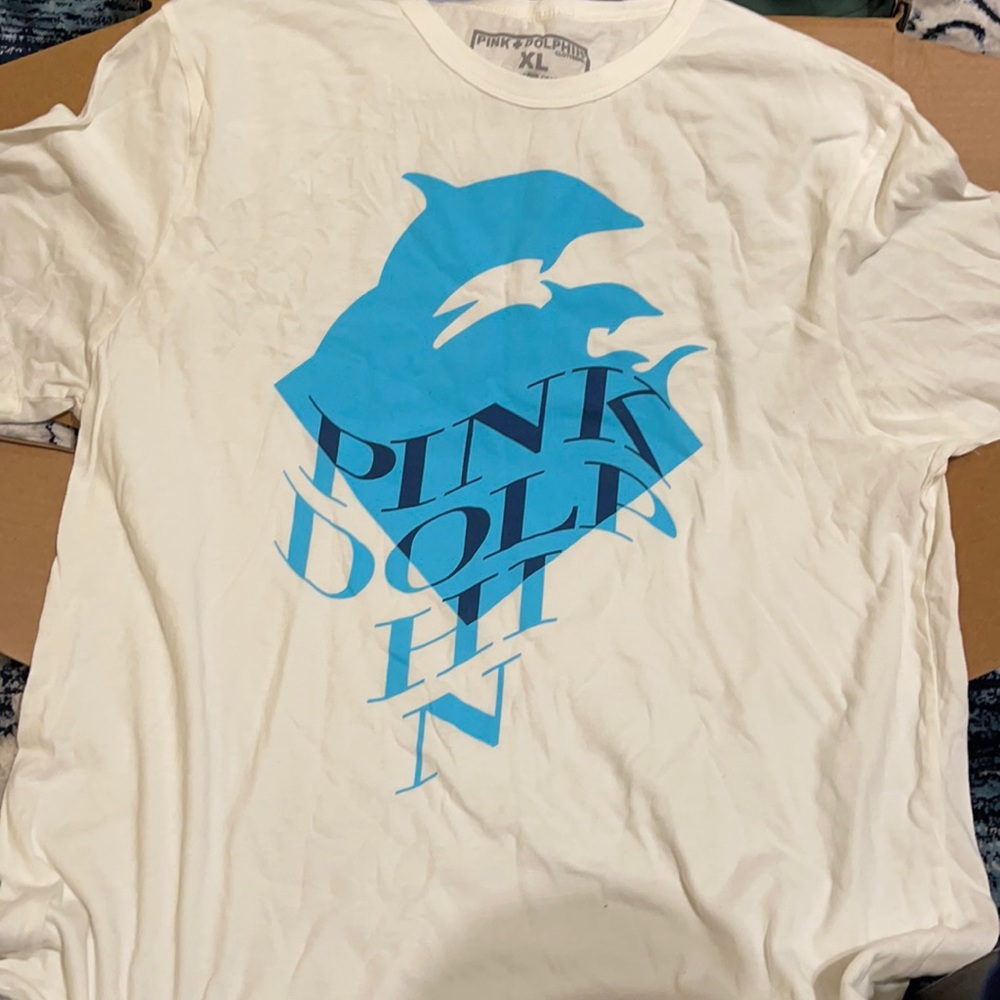 White & blue pink dolphin